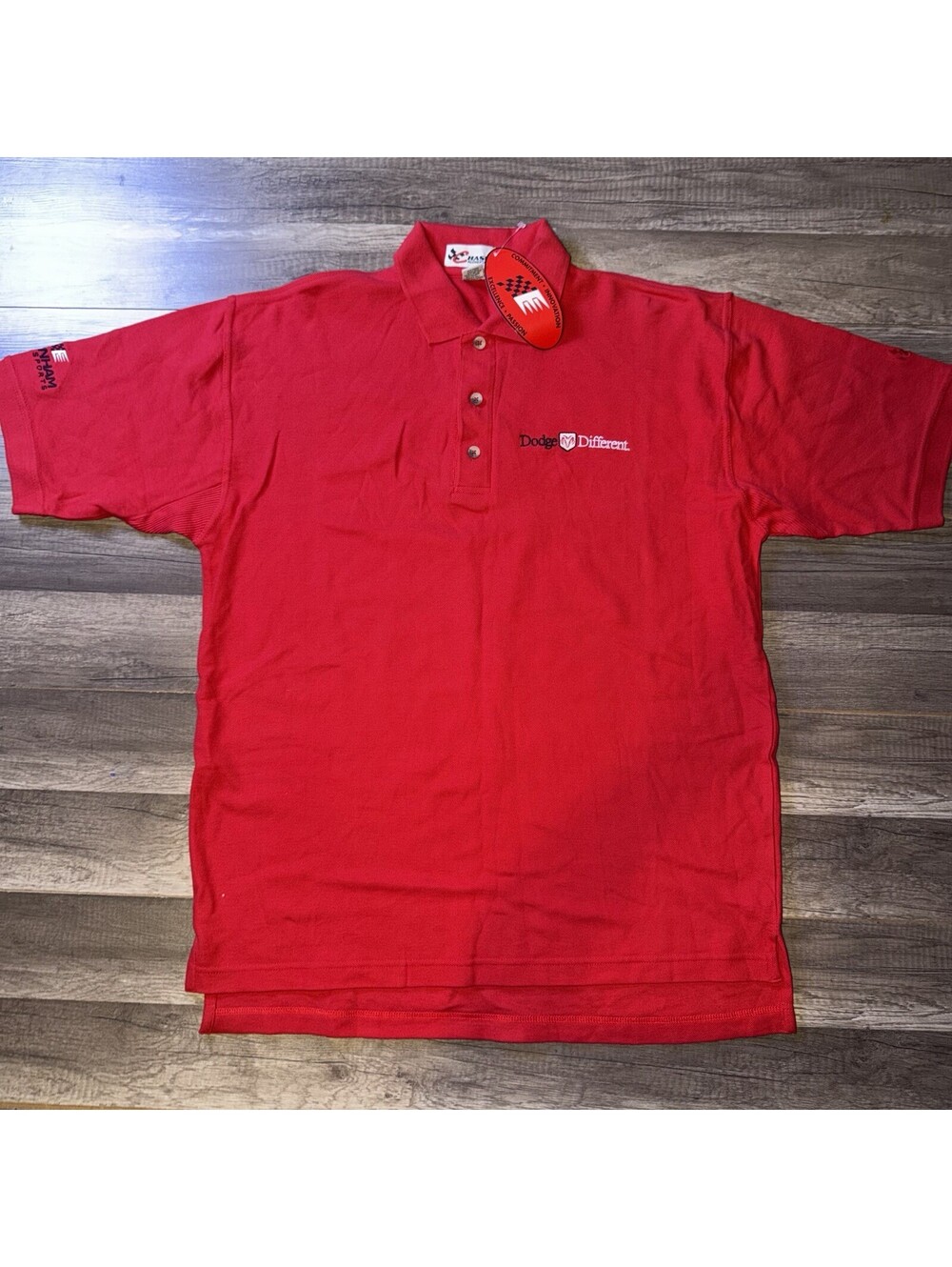 Y2K Chase Authentics Dodge Different Evernham Motorsports Polo Shirt Mens L NWT